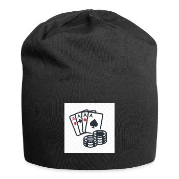 Poker : le jeu des rois et le maître du bluff - Bonnet en jersey - noir - Devant