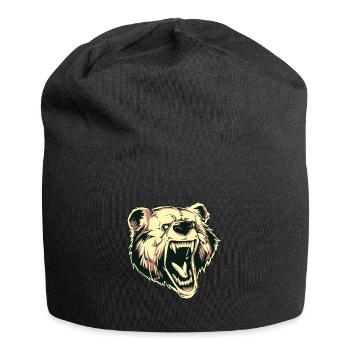Bären T Shirt Design Wütender Bär - Jersey-Beanie - Schwarz - Vorne