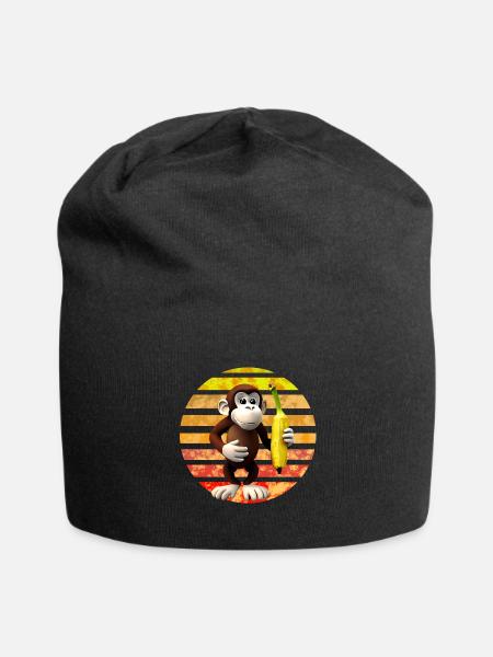 Bananen Affe - Jersey-Beanie - Schwarz