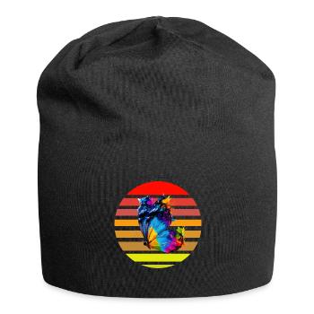 Schmetterling mit Farbklecksen - Jersey-Beanie - Schwarz - Vorne
