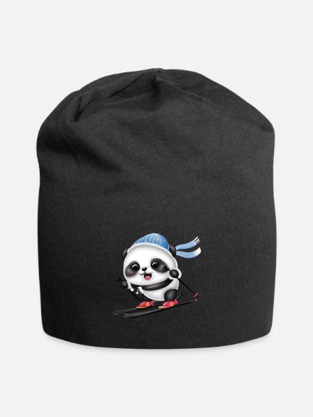 Ski Panda - Bonnet en jersey - noir