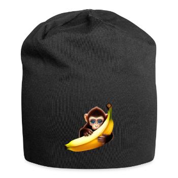 Banane à cache-cache de singe - Bonnet en jersey - noir - Devant
