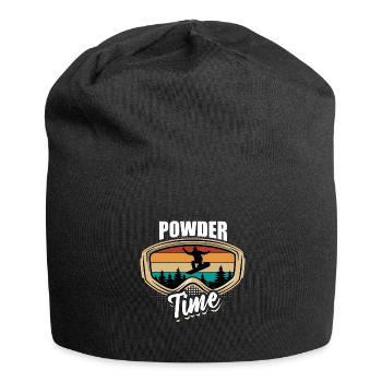C’est l’heure de la poudreuse, du snowboard, du halfpipe, des sports d’hiver - Bonnet en jersey - noir - Devant