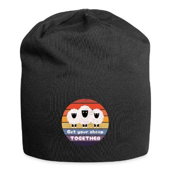 Bringen Sie Ihre Schafe zusammen: Lustiges Zitat-Design - Jersey-Beanie - Schwarz - Vorne