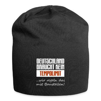 Deutschland Tempolimit Verkehr Auto LKW Fahrlehrer - Jersey-Beanie - Schwarz - Vorne