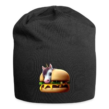 Licorne Cheeseburger - Bonnet en jersey - noir - Devant