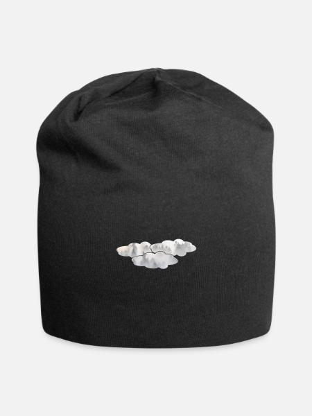 Wolken - Jersey-Beanie - Schwarz