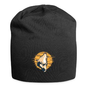 Heulender Wolf Mondlicht Wolf - Jersey-Beanie - Schwarz - Vorne