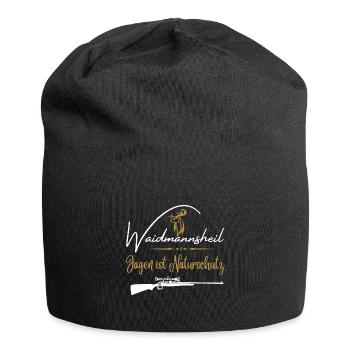 Chasseur t-shirt-Waidmannsheil chasse est la protection de la nature - Bonnet en jersey - noir - Devant