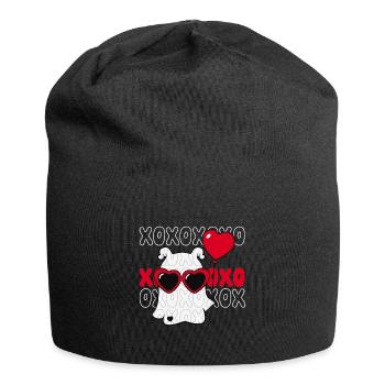 Valentinstag xoxo xoxo hugs kisses Liebe verliebt - Jersey-Beanie - Schwarz - Vorne