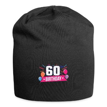 60. Geburtstag 60 Jahre Happy Birthday Geschenk - Jersey-Beanie - Schwarz - Vorne