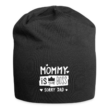 Mom is the boss. Mother Mothers Day - Jersey Beanie - black - Front