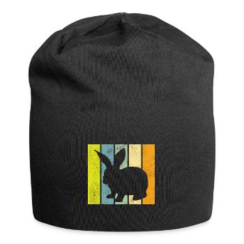 Rabbit Retro Rabbit Easter Gift - Jersey Beanie - black - Front