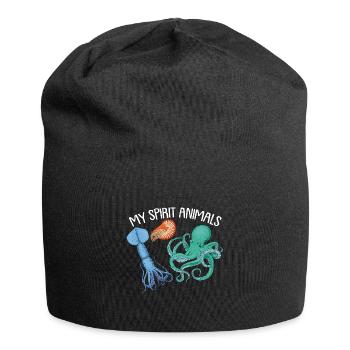 Céphalopode, pieuvre, pieuvre - Bonnet en jersey - noir - Devant