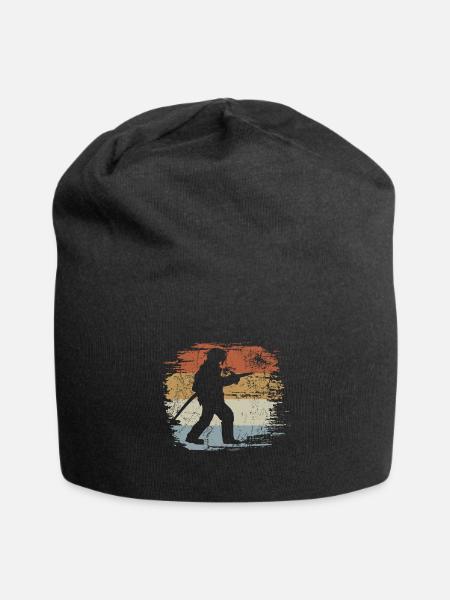 Feuerwehrmann Retro - Vintage - Silhouette - Jersey-Beanie - Schwarz