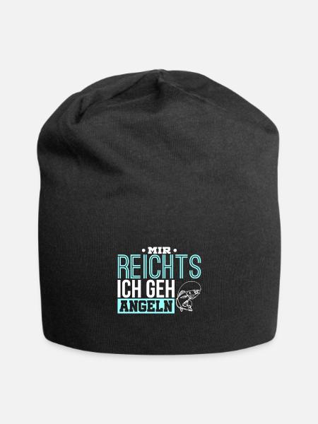 Mir Reichts ich geh Spruch Angeln Geschenk - Jersey-Beanie - Schwarz