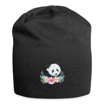 Panda Bear Gift Flowers Panda - Jersey Beanie - black - Front