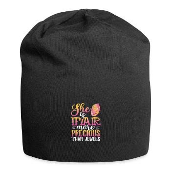 Inspirierend Sie ist viel wertvoller als - Jersey-Beanie - Schwarz - Vorne