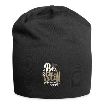 Christentum sei still Psalm 46 10 Christliches Geschenk - Jersey-Beanie - Schwarz - Vorne