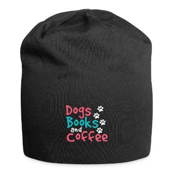 Livres pour chiens et café Amusant Dog Lover Cadeau - Bonnet en jersey - noir - Devant