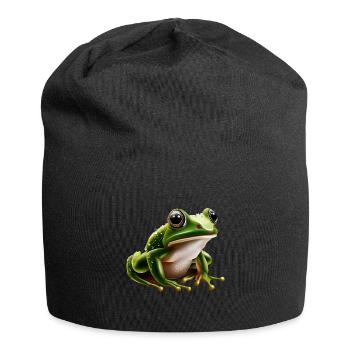 Regenfrosch Wassertropfen Frosch - Jersey-Beanie - Schwarz - Vorne