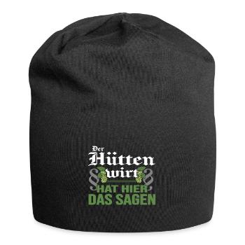 Hüttenwirt Berghütte Almwirtschaft almwiesn - Jersey-Beanie - Schwarz - Vorne