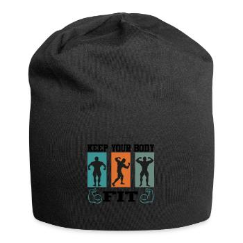 Bodybuilding Keep Body Fit Muskeltraining Hantel - Jersey-Beanie - Schwarz - Vorne