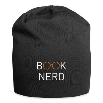 Book Nerd - Bücherwurm Geek Leseratte lustig - Jersey-Beanie - Schwarz - Vorne
