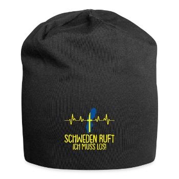 Schweden ruft Flagge Herzschlag Skandinavien - Jersey-Beanie - Schwarz - Vorne