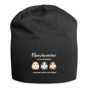 Meerschweinchen sind wie Kartoffelchips - Jersey-Beanie - Schwarz - Vorne