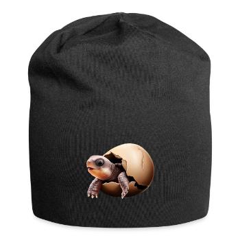 Turtle hatches from the egg - Jersey Beanie - black - Front