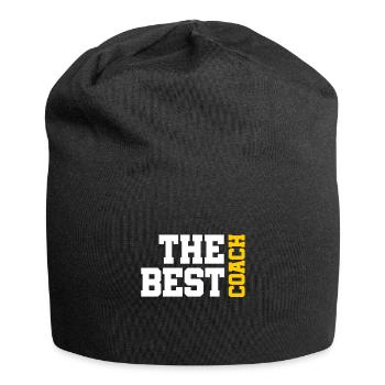 The best Coach - Der beste Trainer - Jersey-Beanie - Schwarz - Vorne