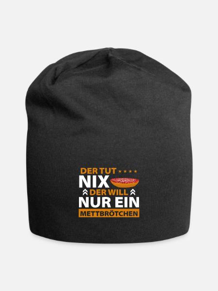 Mett Liebhaber Mettbrötchen - Jersey-Beanie - Schwarz