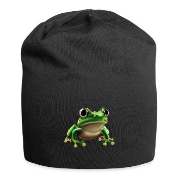 Regenfrosch Wassertropfen Frosch - Jersey-Beanie - Schwarz - Vorne