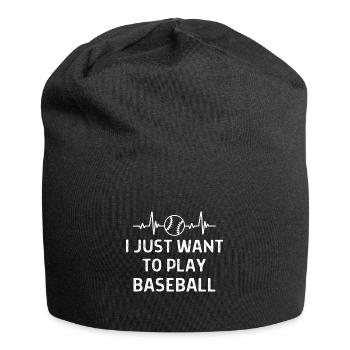 Baseball Spieler Baseball Sprüche Geschenk - Jersey-Beanie - Schwarz - Vorne
