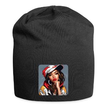 Cool Girl Graffiti Hip Hop Rap Skater Music - Jersey Beanie - black - Front