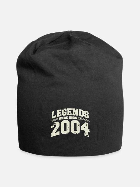 2004 Jahrgang geboren Legenden Geburtstag Geschenk - Jersey-Beanie - Schwarz