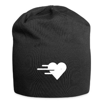Coeur avec des lignes - Bonnet en jersey - noir - Devant