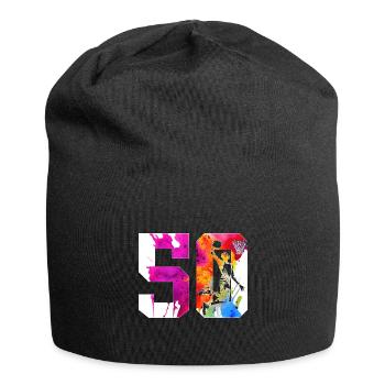 50TH BIRTHDAY BASKETBALL NUMBER 50 - Jersey Beanie - black - Front
