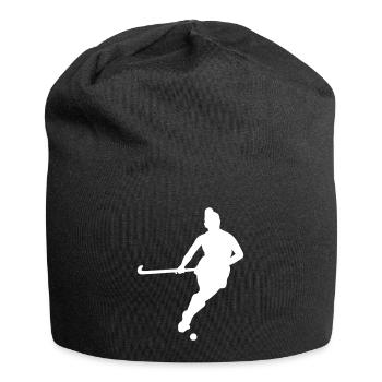 feldhockey silhouette ludique symbole - Bonnet en jersey - noir - Devant