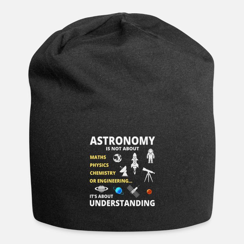 Astronomie - Jersey-Beanie - Schwarz