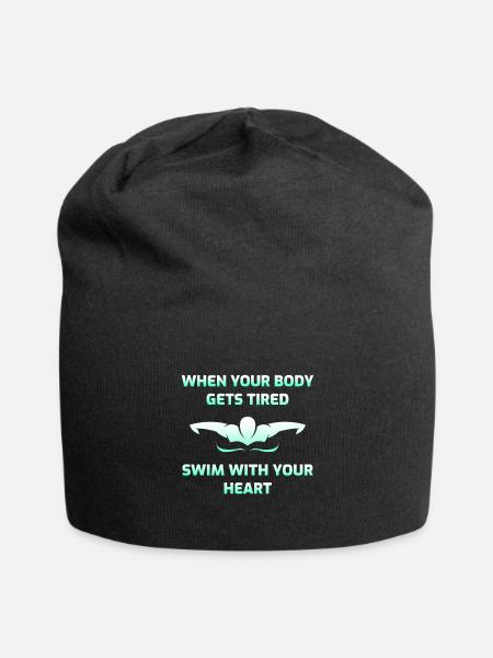 Schwimmen Schwimmen Schwimmer Geschenk - Jersey-Beanie - Schwarz