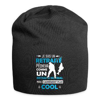 Retraite Pêche / Retraité Pêcheur - Bonnet en jersey - noir - Devant