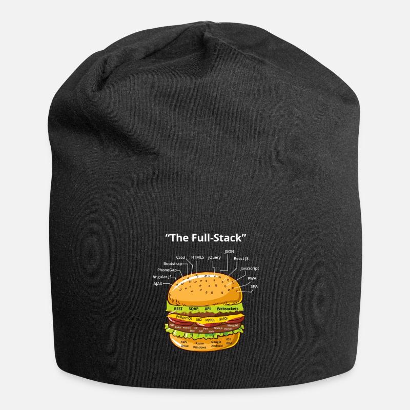 Computer Programmer Coders Software Burger Lovers - Jersey Beanie - black