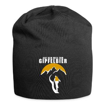 Klettern lustiger Bier Spruch - Jersey-Beanie - Schwarz - Vorne