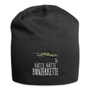 Panzer - Hätte Hätte Panzerkette Spruch - Jersey-Beanie - Schwarz - Vorne