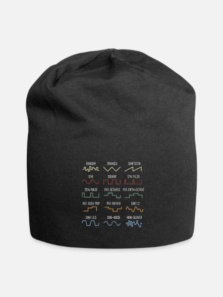 Synthesizer Vintage Waveform Retro Nerd - Jersey-Beanie - Schwarz