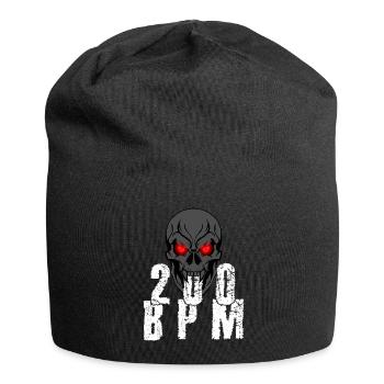 Gabber Hakken Uptempo 200 BPM skull - Jersey Beanie - black - Front