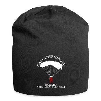 Fallschirmjäger - lustiger Spruch Witz - Jersey-Beanie - Schwarz - Vorne