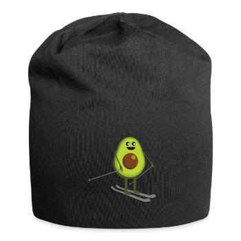Skifahrer - Avocado auf Skiern lustig - Jersey-Beanie - Schwarz - Vorne